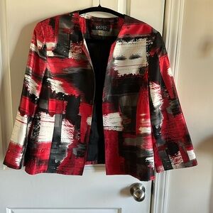 Kasper Open Front Abstract Blazer